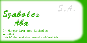 szabolcs aba business card